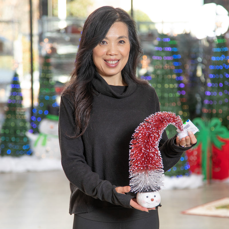 LED Bottlebrush Christmas Character Table Decor Set,8tal263