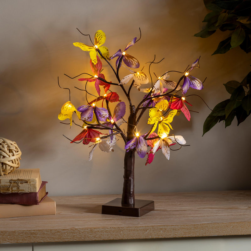 Floral Butterfly Tree LED Table Decor, 20"H