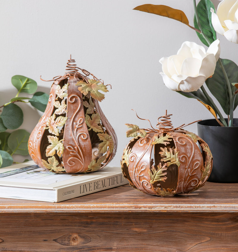 Metal Pumpkin Tabletop Decor Set,8tam457