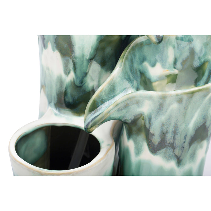 Evergreen Fountains,Ceramic Water Fountain,9.21x16.02x8.03 Inches