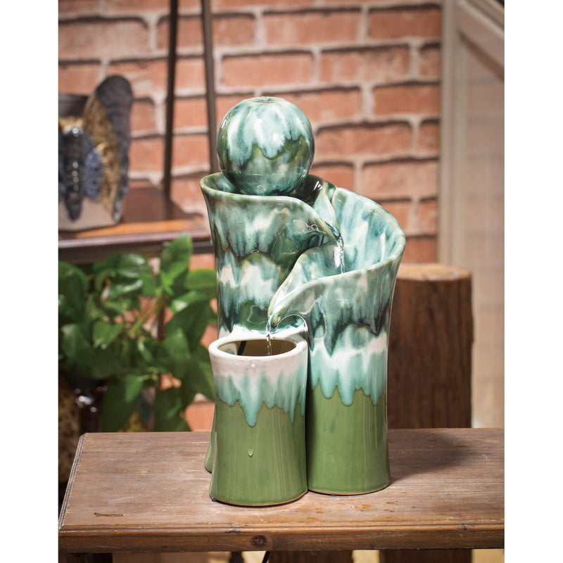 Evergreen Fountains,Ceramic Water Fountain,9.21x16.02x8.03 Inches