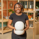 White Round Ceramic Tabletop Fountain,8tam4895