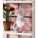 Valentine's Day Table Decor Fabric Pink and Grey Gnome with Heart, 13"