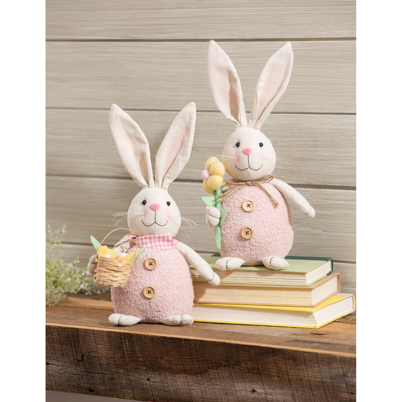 Bunny Blooms Table Decor Fabric Bunny, Asst of 2