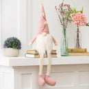 23" Fabric Sitting Gnome with Dangling Legs and Floral Hat Table Decor