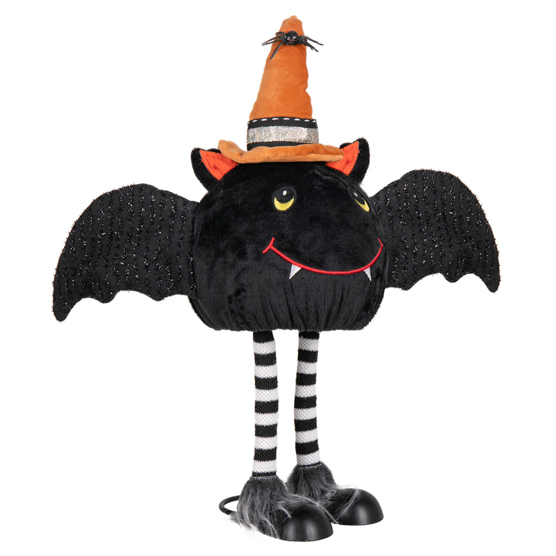 16.5" Fabric Standing Bat with Witch Hat Table Décor,8tan455