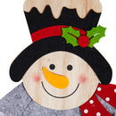37.5" Fabric Snowman Christmas Countdown with Pockets Hanging Decor,8tan479