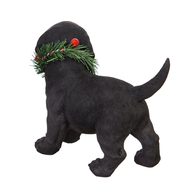 Polyresin Dog with Wreath Tabletop Décor, 5 Assorted,8tar390