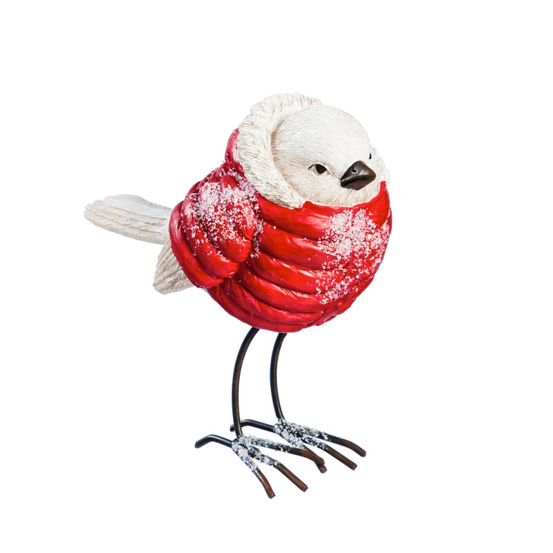 Resin Snowbird with Red Coat Tabletop Décor, 3 Asst,8tar436