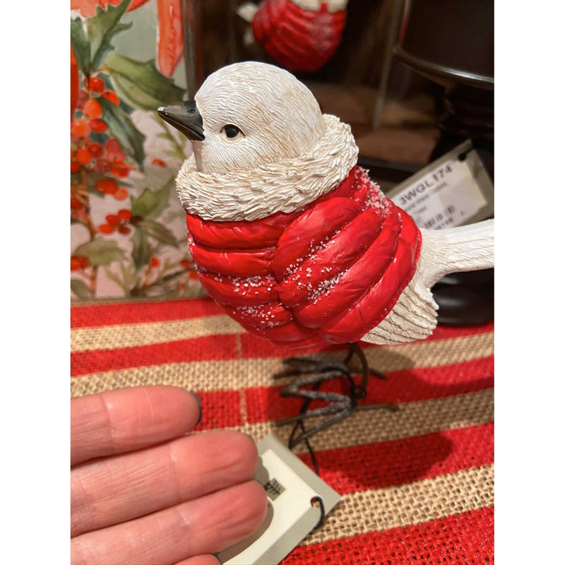 Resin Snowbird with Red Coat Tabletop Décor, 3 Asst,8tar436