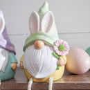 Polyresin Gnome with Bunny Ears and Dangling Legs Table Decor, 2 Asst
