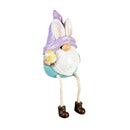 Polyresin Gnome with Bunny Ears and Dangling Legs Table Decor, 2 Asst