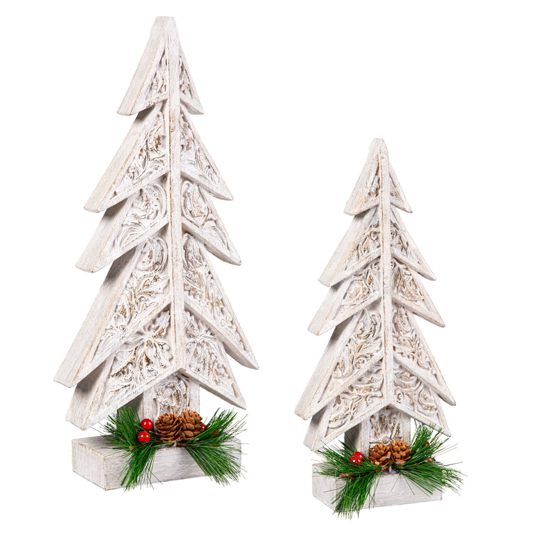 Resin Embossed Tree with Artificial Table Décor Set,8tar685