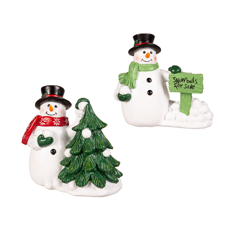 4.75" Resin Snowman with Snowballs Table Décor,8tar709