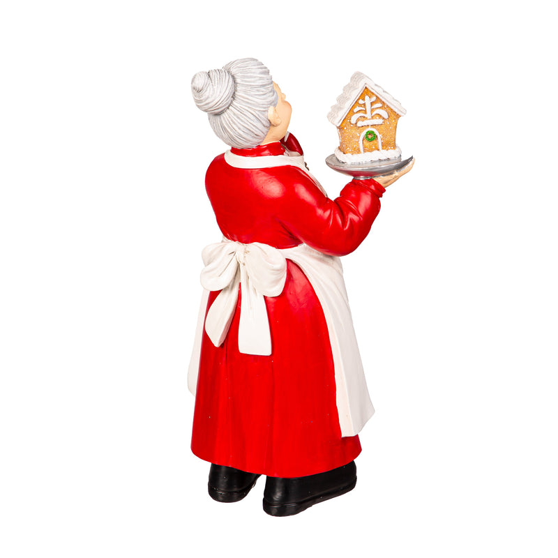 10"Santa and Mrs. Claus with Plate of Gingerbread Table Décor,8tar716