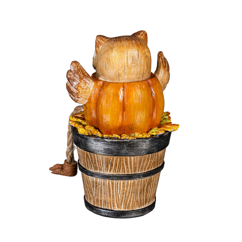 Harvest Owl with Dangling Legs Resin Table Decor, Asst, 5.75"H