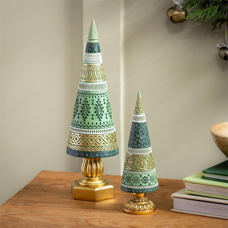 Shades of Green Table Décor Tree Decorative Resin Set