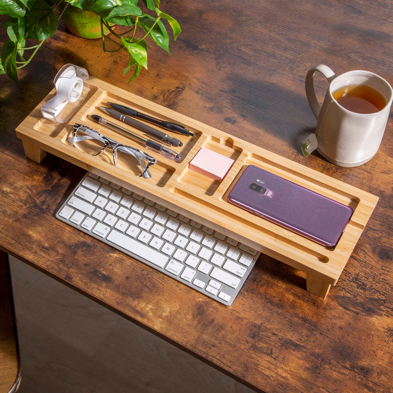 Evergreen Indoor Furniture,Wood Over the Keyboard Desk Organizer,21.3x6x2.4 Inches