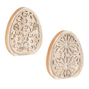 5" Wood Egg Shaped Tabletop Decor, 2 Asst