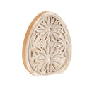 5" Wood Egg Shaped Tabletop Decor, 2 Asst