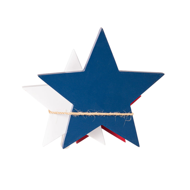 7" Wooden Patriotic Star Tabletop Decor,8taw641