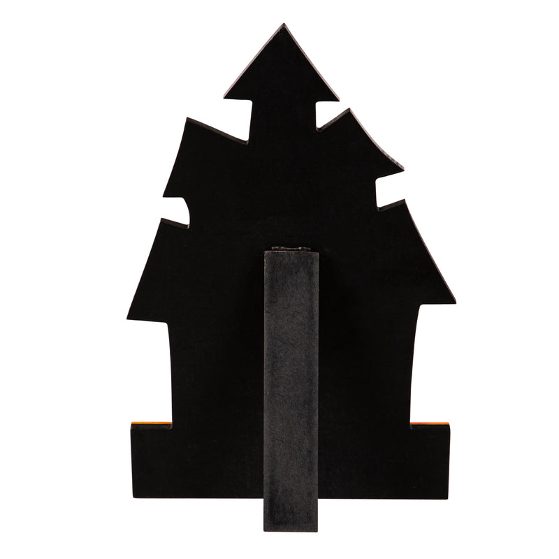 14" Wood Halloween Countdown Calendar, Haunted House,8taw661