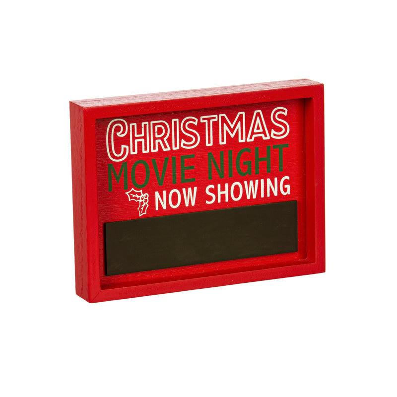 8" Wood Christmas Movie Night Table Sign,8taw816