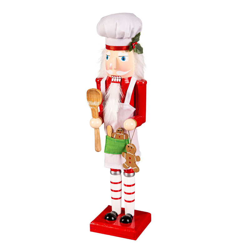 14.25" Wood Nutcracker, Gingerbread Cottage,8taw820