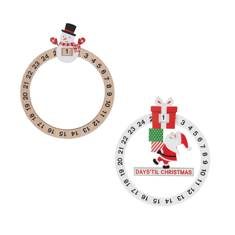 Wood Christmas Character Countdown Hanging Décor,8taw833