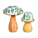 Olive Oasis Mushroom Wood Table Decor Set