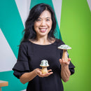 Olive Oasis Mushroom Wood Table Decor Set