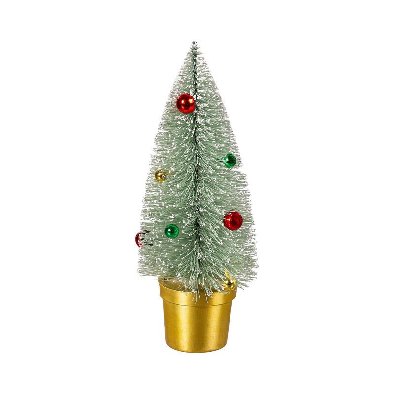 Bottlebrush Tree with Ornaments Table Décor Set,8tax097