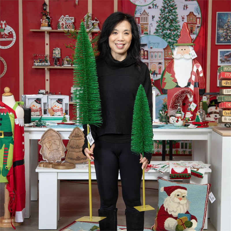 Bottle Brush Tree with Glitter Set