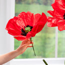 Poppy Flower Paper Artificial Decor, 56"H