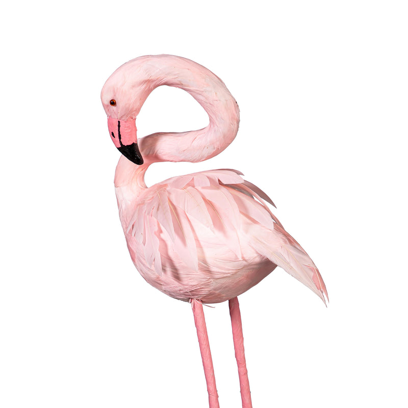Flamingo Plastic with Feathers Table Decor, 18.5"H