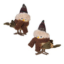 Woodland Storybook Table Décor Natural Fiber Winter Bird, 6.5"H, Asst of 2