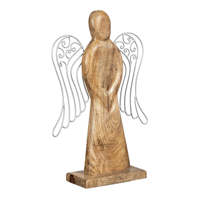 Nativity Table Décor Angel Wood and Metal Set