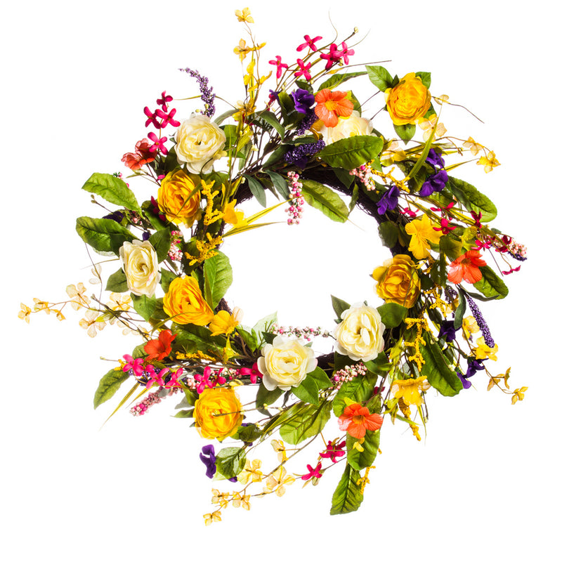 Spring Floral 24" Wreath,8wr089