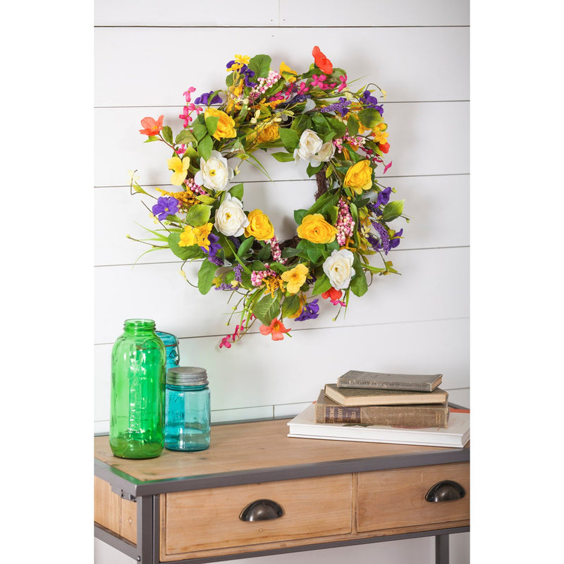 Spring Floral 24" Wreath,8wr089