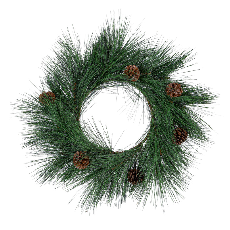 22" Shimmering Long Needle Wreath,8wr363