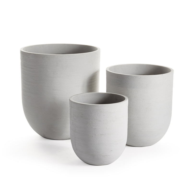 NAPA Home & Garden, FIBRESTONE MALIBU CYLINDER POTS, SET OF 3,AC206