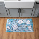 Blue Coastal Shells Anti-Fatigue Mat, Sea Illustration, 30"x18"