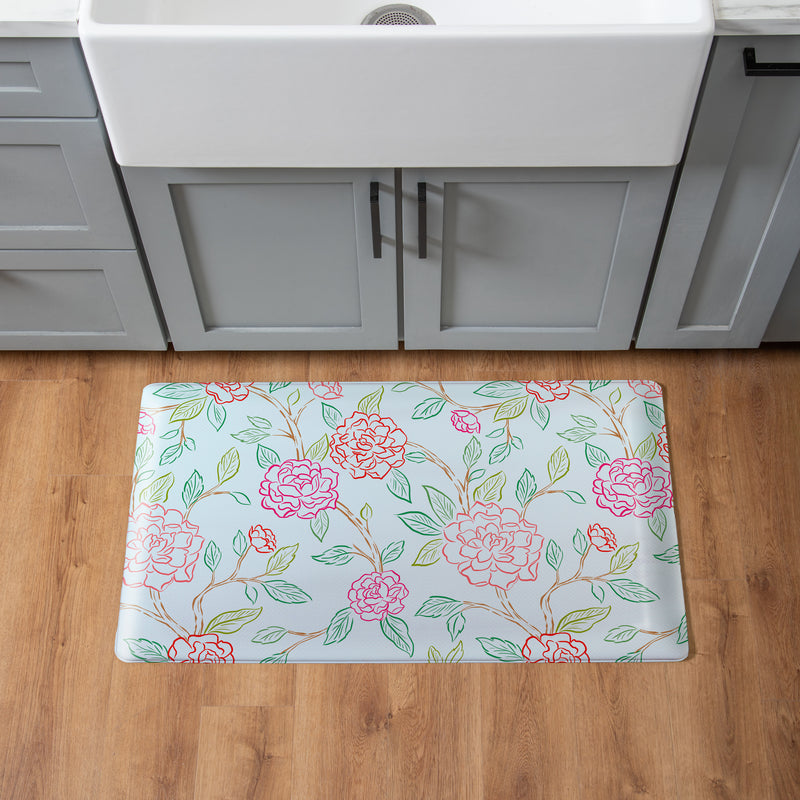 Peony Toile Anti-Fatigue Mat, 30"x18"