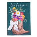 Boots And Bow Floral Applique House Flag