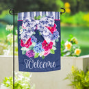 Chinoiserie Bow Floral Wreath Applique House Flag