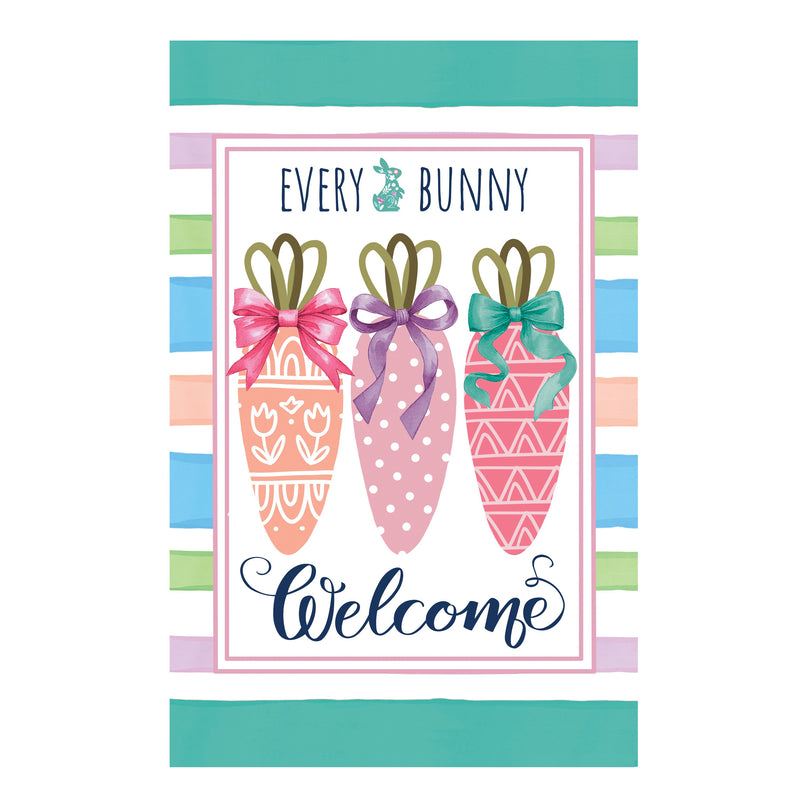 Every Bunny Carrot Welcome Applique House Flag