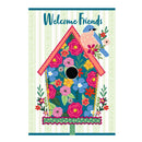 Ric Rac Bird House with Bird & Flowers Applique House Flag