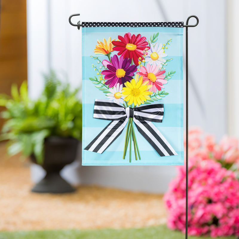 Daisy Bow Bouquet Applique Garden Flag