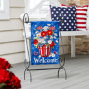 Basket of Patriotic Flowers Applique Garden Flag