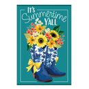 Chinoiserie Cowboy Boots & Bows Applique Garden Flag